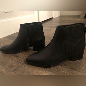 Vince Camuto black leather booties